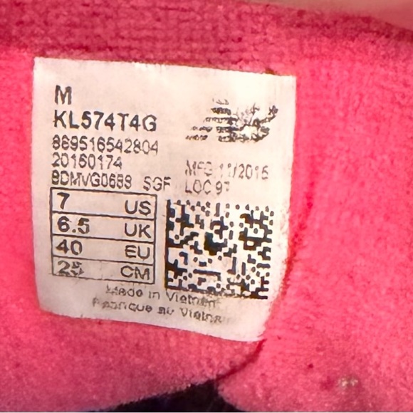 New Balance 574 Pink Teal Retro Sneakers Size 7 - Picture 9 of 9